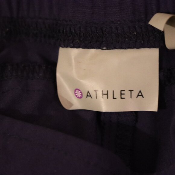 Athleta Light long navy pants, drawstring waist, zipper close side, Size 14 - Picture 3 of 10